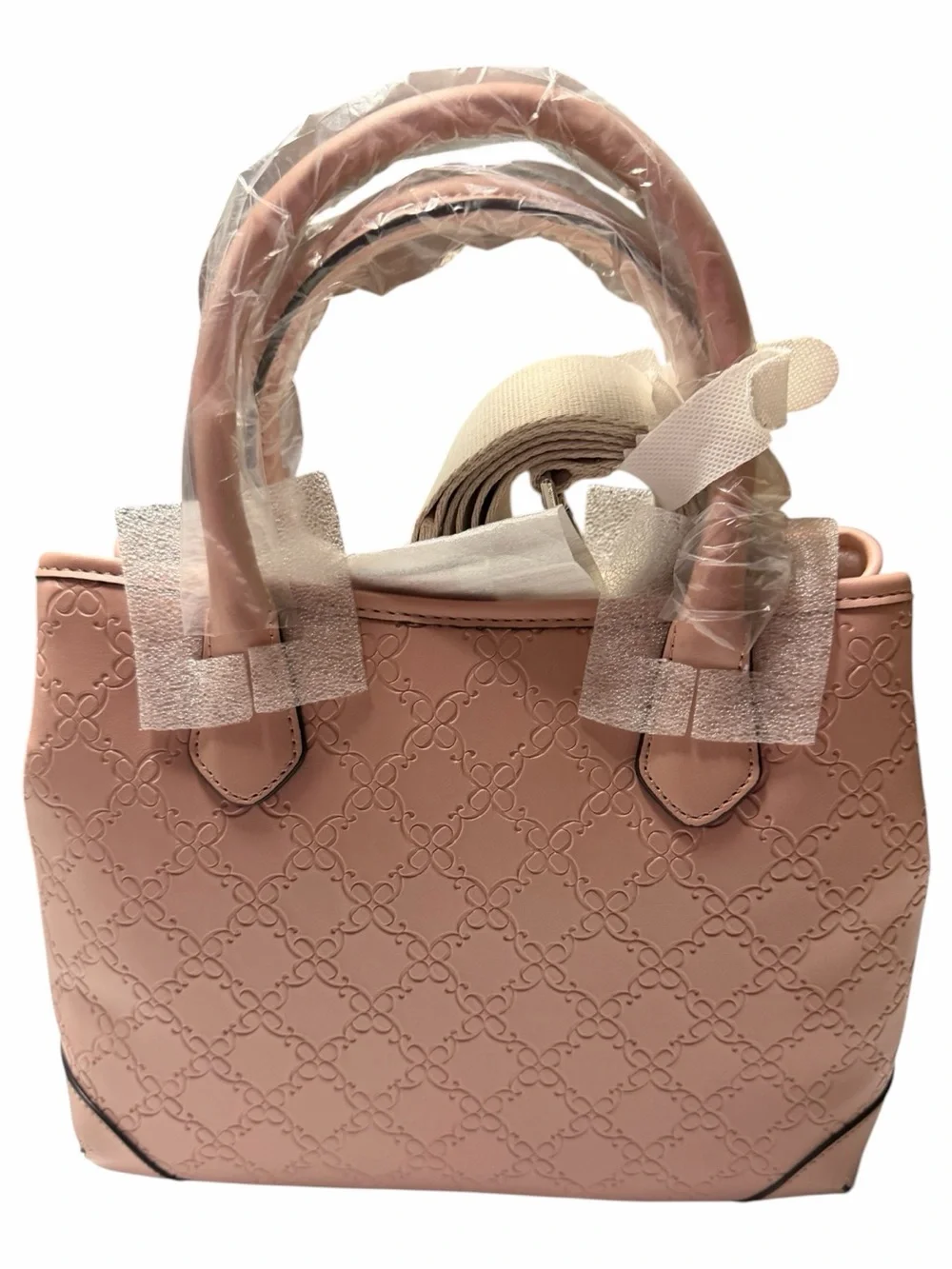 Nine West Pink Embossed Top-Handle Satchel